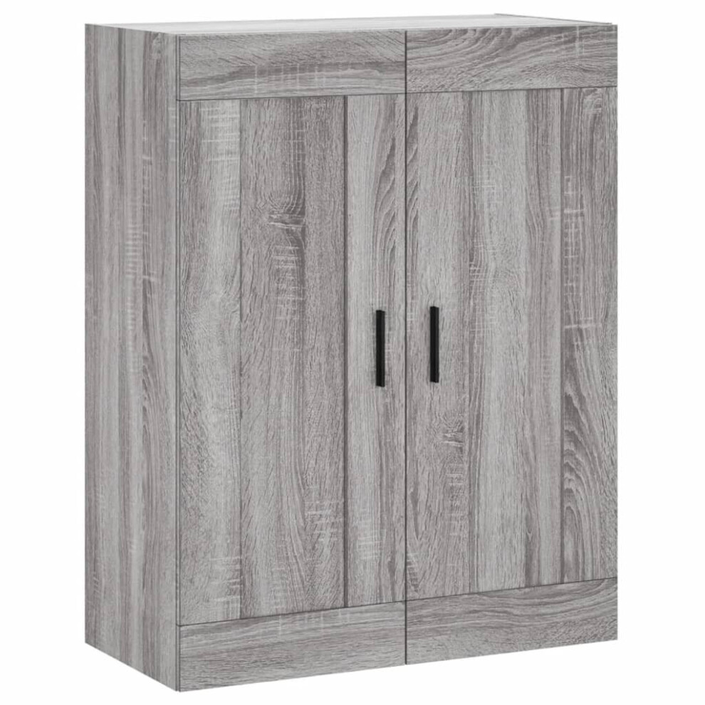 (grey sonoma) vidaXL Wall Mounted Cabinet Display Cabinet High Gloss White Engineered Wood