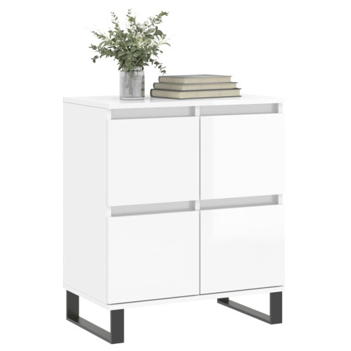 VidaXL (high gloss white) vidaXL Sideboard Storage Cabinet Side Cabinet Cupboard White Engineered Wood 2