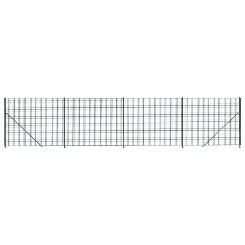 (green, 1.4 x 10 m) vidaXL Wire Mesh Fence with Flange Fence Panel Chain Link Fence Green 2x25 m