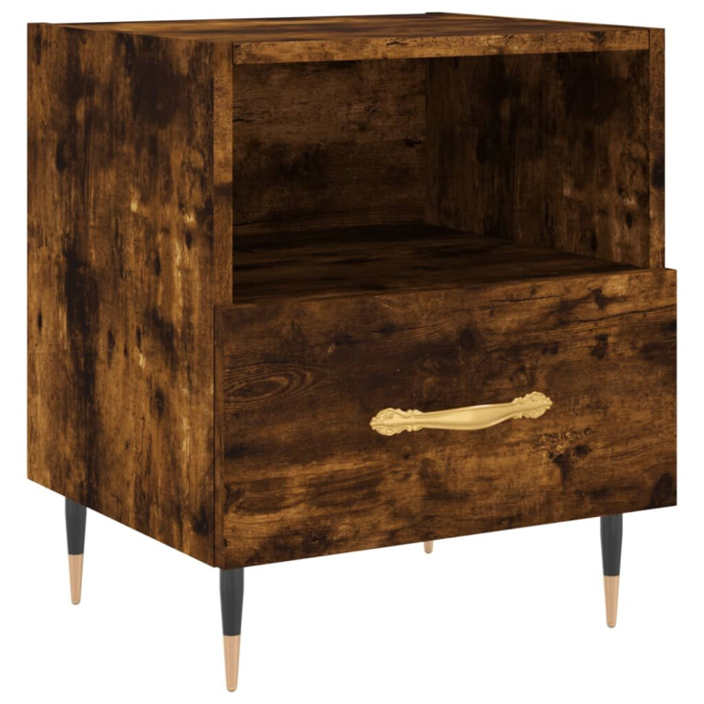 Vidaxl (Smoked Oak, 1 Pcs) Bedside Cabinets Side Table Nightstand 2 Pcs Sonoma Oak Engineered Wood