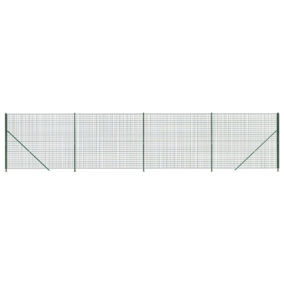 (green, 2.2 x 10 m) vidaXL Wire Mesh Fence with Flange Fence Panel Chain Link Fence Green 2x25 m