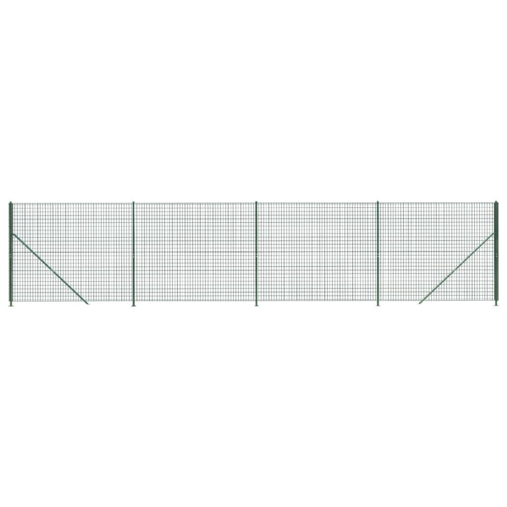 (green, 1.8 x 10 m) vidaXL Wire Mesh Fence with Flange Fence Panel Chain Link Fence Green 2x25 m