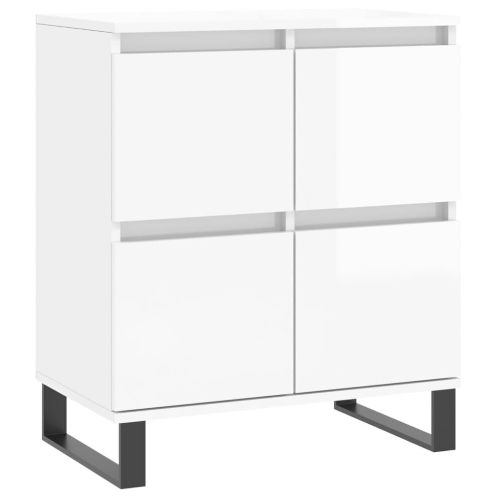Vidaxl (High Gloss White) Sideboard Storage Cabinet Side Cabinet Cupboard White Engineered Wood