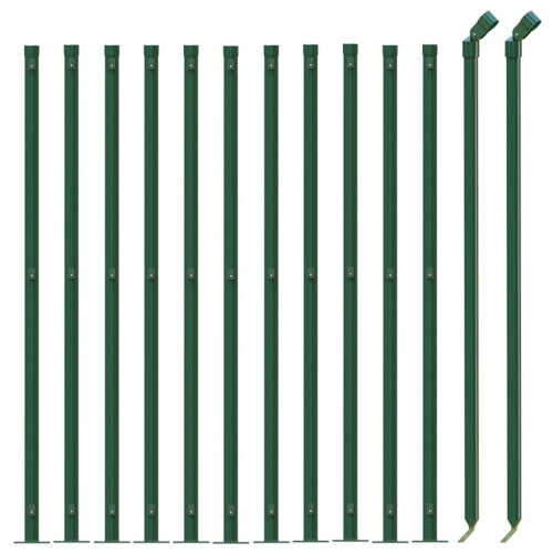 VidaXL vidaXL Maschendrahtzaun mit Bodenflansch Grün 0,8x25 m 2