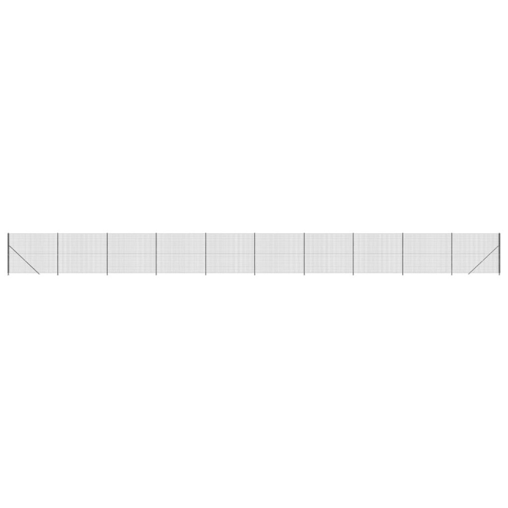 (anthracite, 2.2 x 25 m) vidaXL Wire Mesh Fence with Flange Fence Panel Chain Link Fence Green 2x25 m