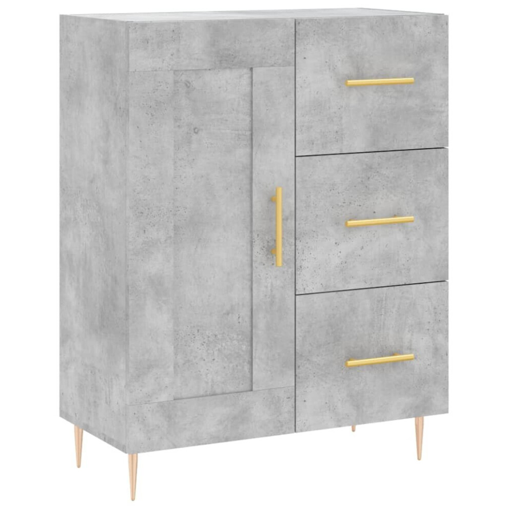 Vidaxl (Concrete ) Sideboard Storage Side Cabinet Cupboard Sonoma Oak Engineered Wood Grey