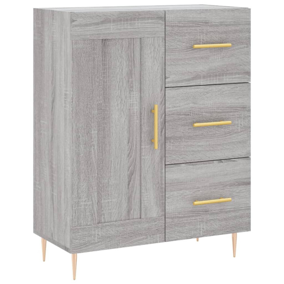 (grey sonoma) vidaXL Sideboard Storage Side Cabinet Cupboard Sonoma Oak Engineered Wood