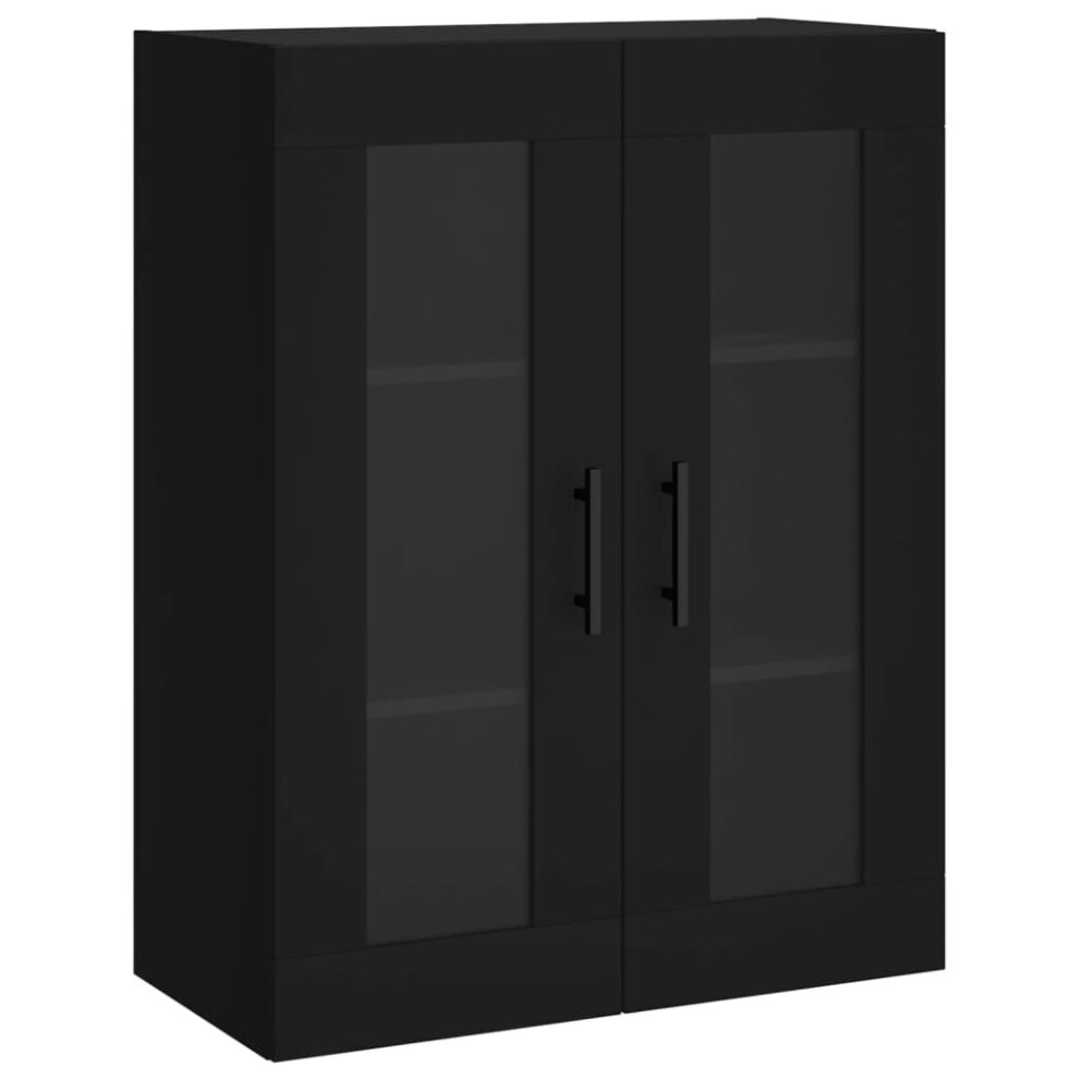 (black) vidaXL Wall Mounted Cabinet Wall Storage Cabinet Grey Sonoma Engineered Wood