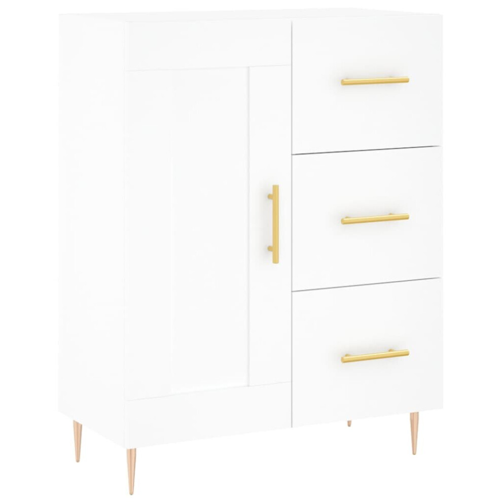 (white) vidaXL Sideboard Storage Side Cabinet Cupboard Sonoma Oak Engineered Wood