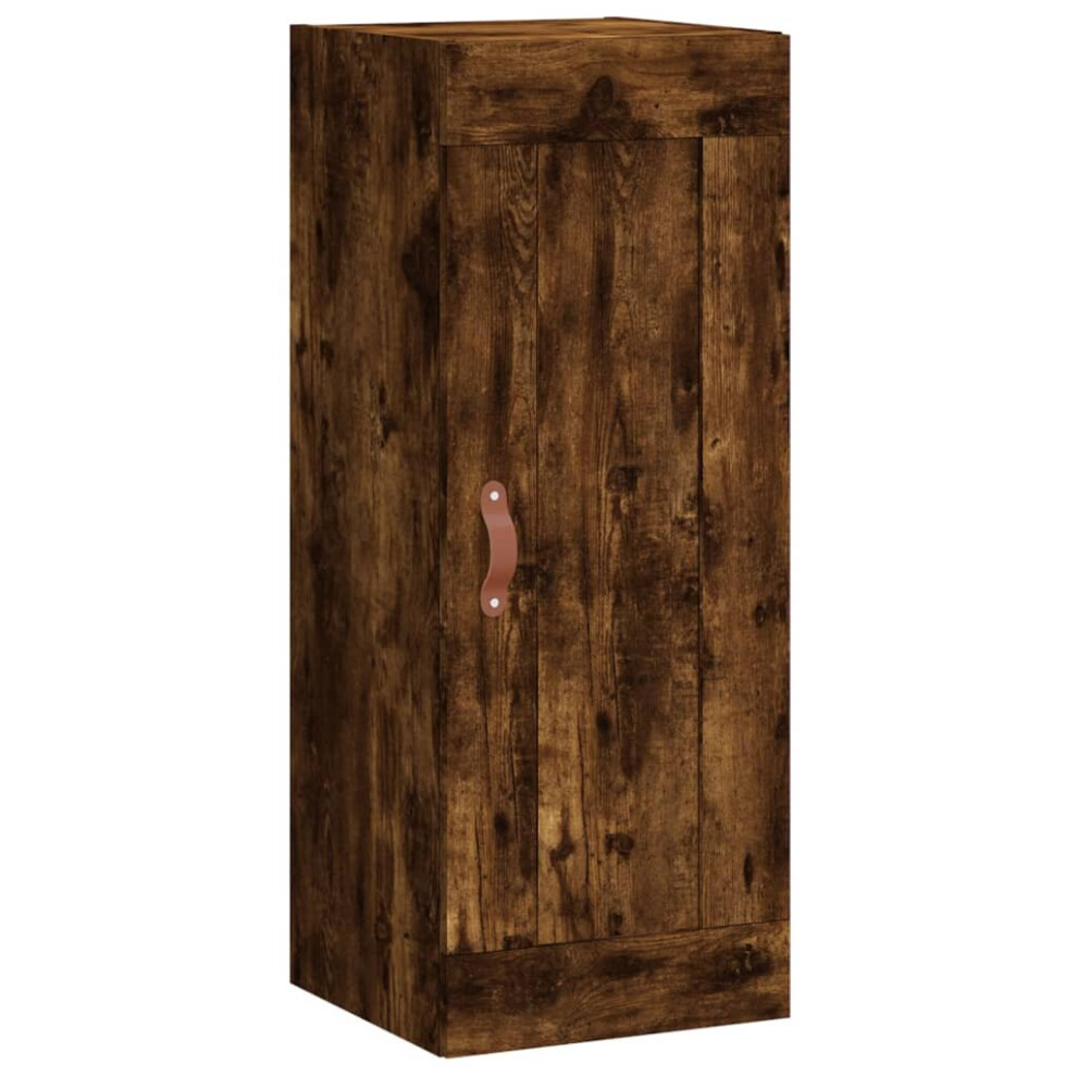 vidaXL Wall Mounted Cabinet Smoked Oak 34.5x34x90 cm Engineered Wood Brown - Image 2