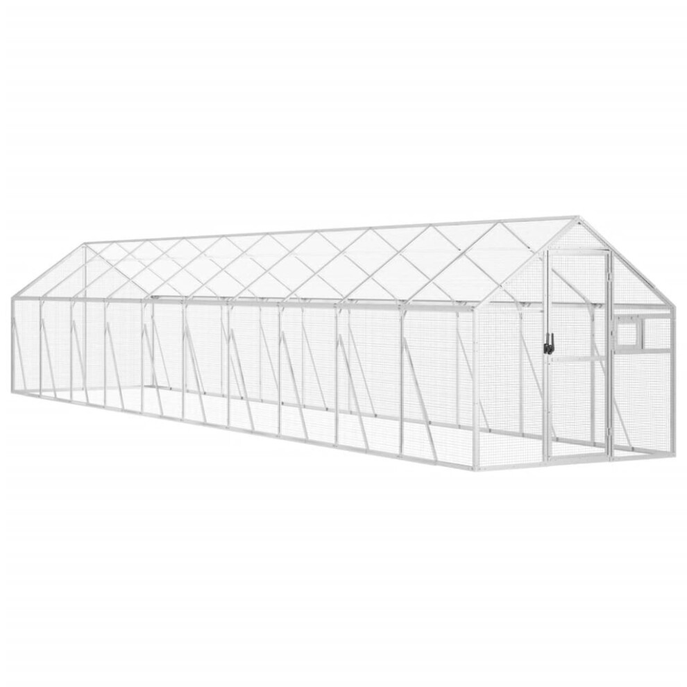 Vidaxl (, 1.79 X 10 X 1.85 M) Aviary Outdoor Bird Cage Walk In Chicken Run Coop Aluminium Silver