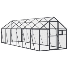 (anthracite, 1.79 x 6 x 1.85 m) vidaXL Aviary Outdoor Bird Cage Walk In Chicken Run Coop Silver Aluminium
