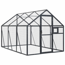(anthracite, 1.79 x 3 x 1.85 m) vidaXL Aviary Outdoor Bird Cage Walk In Chicken Run Coop Silver Aluminium
