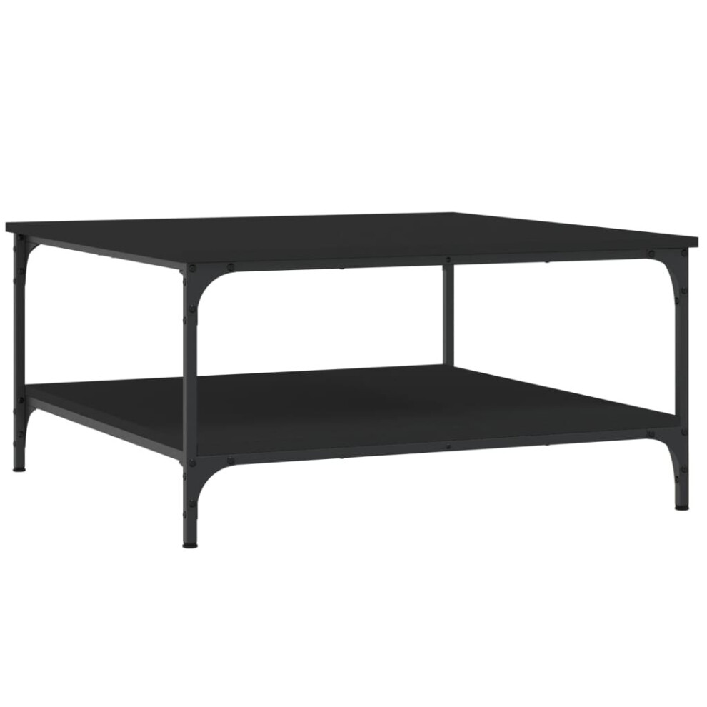 VidaXL Coffee Table Black 80x80x40cm Engineered Wood - Image 2