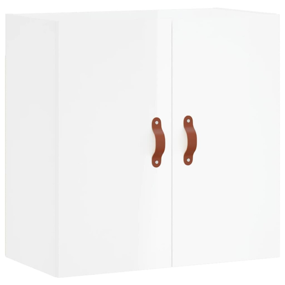 Vidaxl (High Gloss ) Wall Cabinet Storage Cabinet Display Cabinet Engineered Wood White