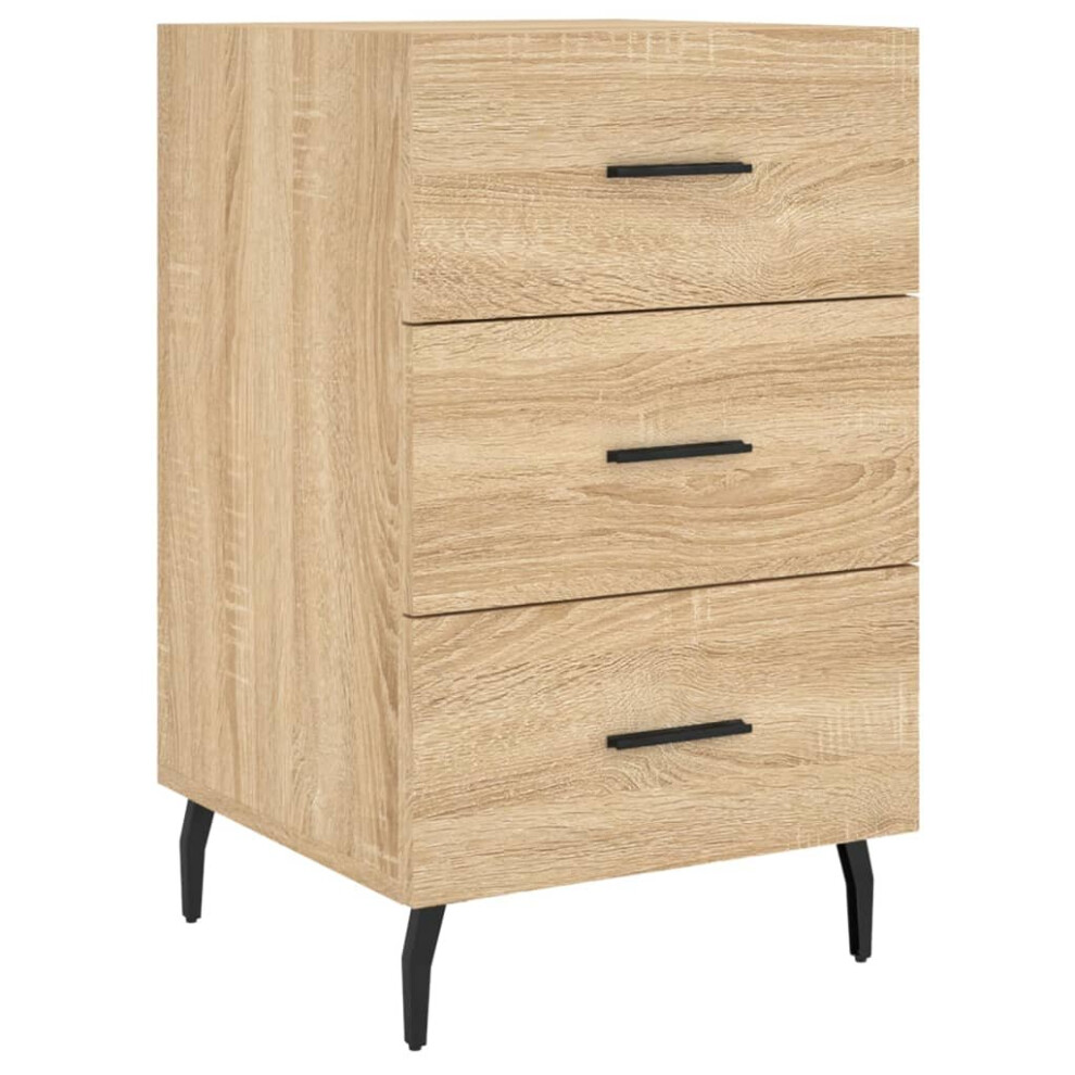 Vidaxl (Sonoma Oak) Bedside Cabinet Bedside Table Nightstand Smoked Oak Engineered Wood