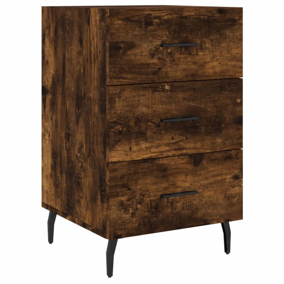 Vidaxl (Smoked Oak) Bedside Cabinet Bedside Table Nightstand Smoked Oak Engineered Wood