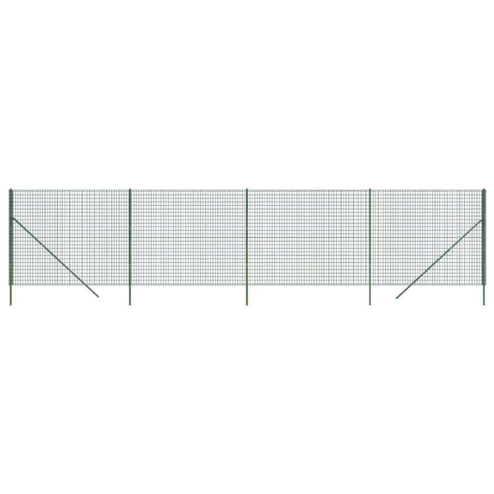 (green, 2 x 10 m) vidaXL Wire Mesh Fence Chain Link Fence Panel Green Galvanised Steel 1.4x10 m