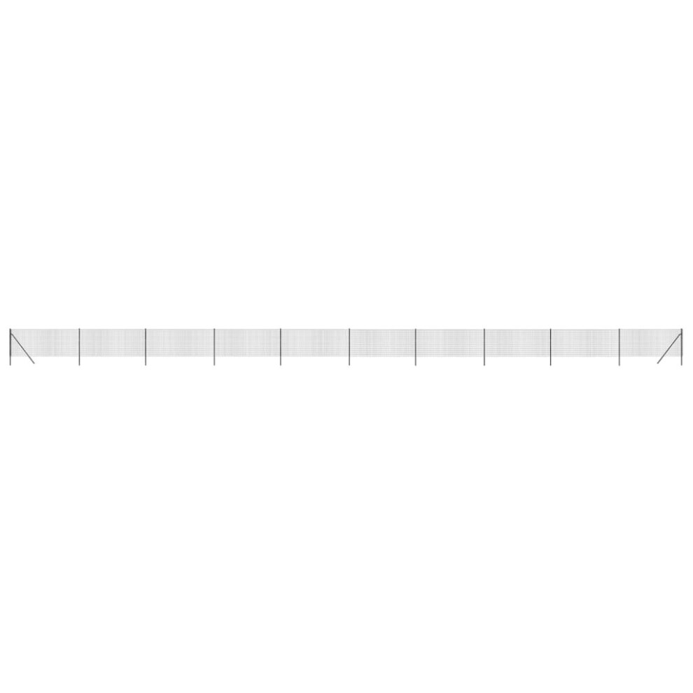 Vidaxl (Anthracite, 0.8 X 25 M) Wire Mesh Fence Chain Link Fence Panel Green Galvanised Steel 1.4X10 M