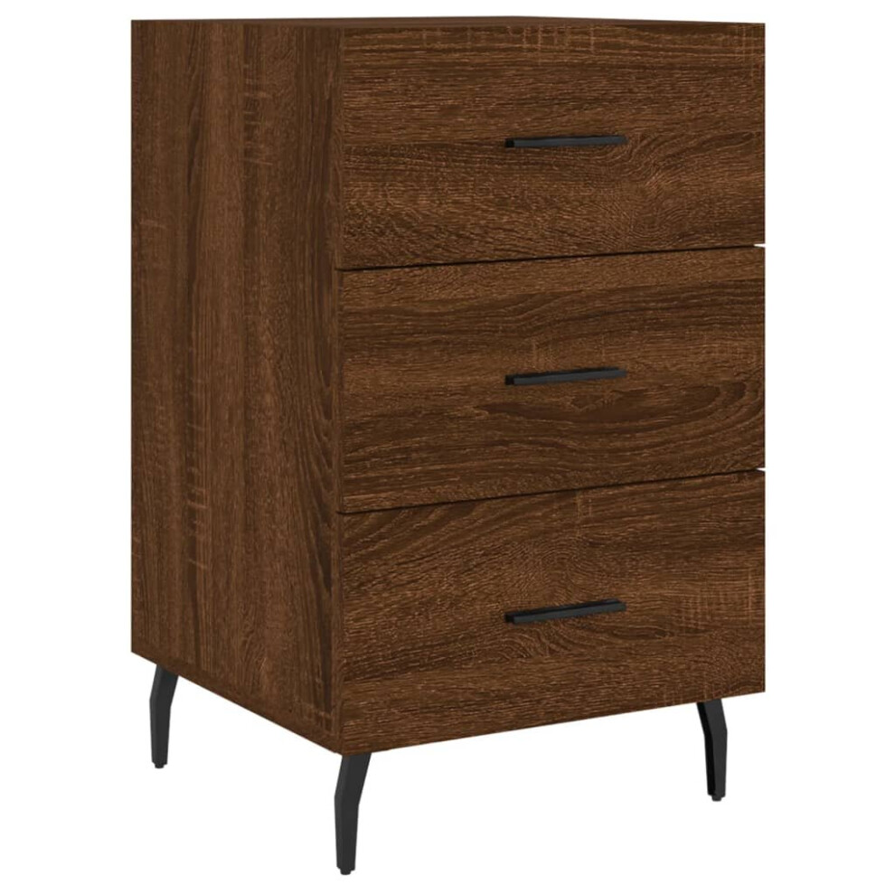 (brown oak) vidaXL Bedside Cabinet Bedside Table Nightstand Smoked Oak Engineered Wood