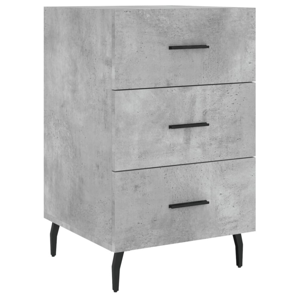 Vidaxl (Concrete Grey) Bedside Cabinet Bedside Table Nightstand Smoked Oak Engineered Wood