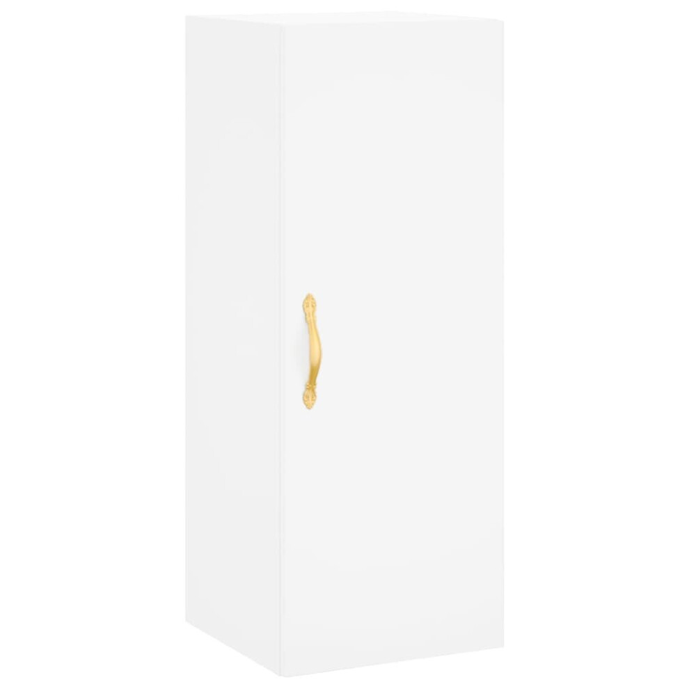 (white) vidaXL Wall Mounted Cabinet Storage Cabinet Side Cabinet White Engineered Wood