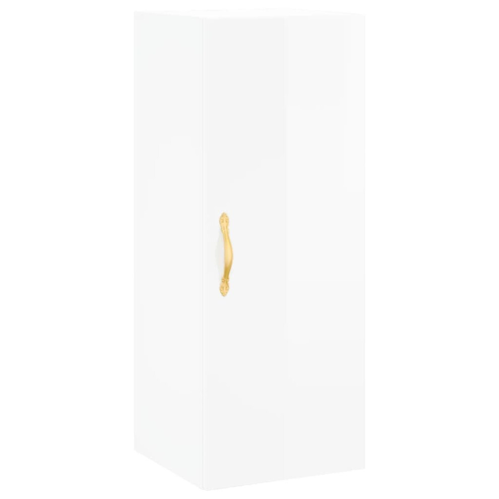 (high gloss white) vidaXL Wall Mounted Cabinet Storage Cabinet Side Cabinet White Engineered Wood