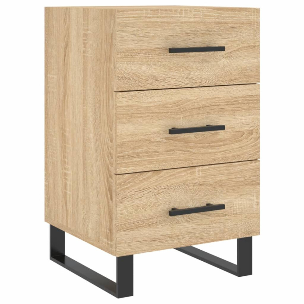 Vidaxl (Sonoma Oak) Bedside Cabinet Bedside Table Nightstand Bedstand White Engineered Wood