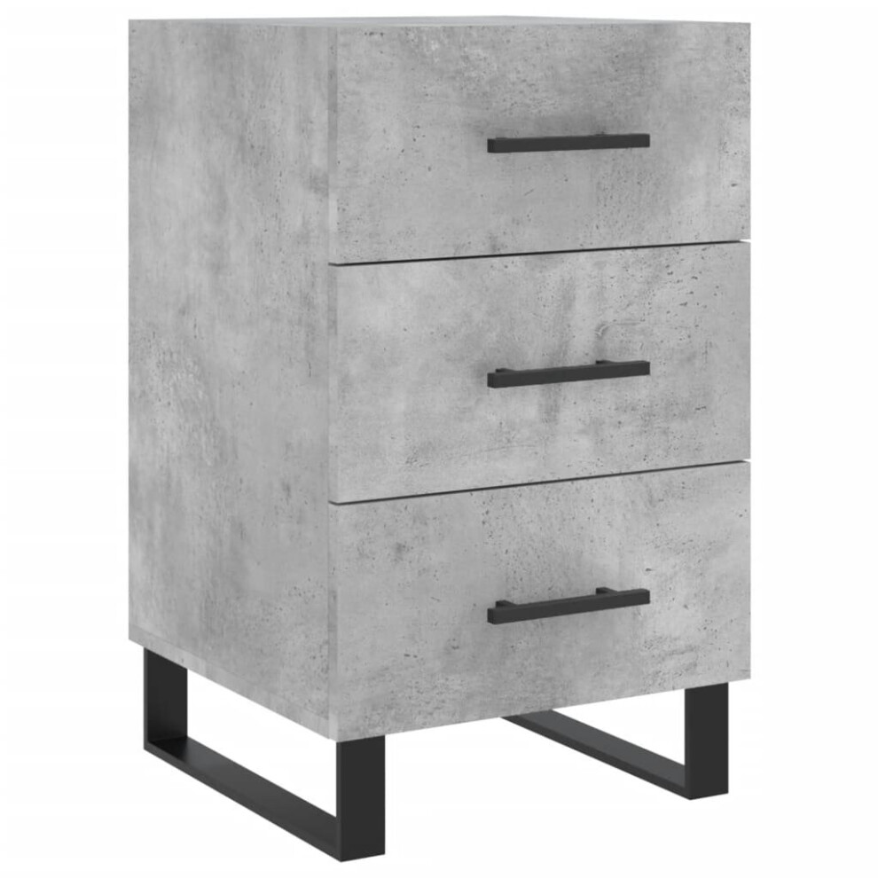 Vidaxl (Concrete Grey) Bedside Cabinet Bedside Table Nightstand Bedstand White Engineered Wood
