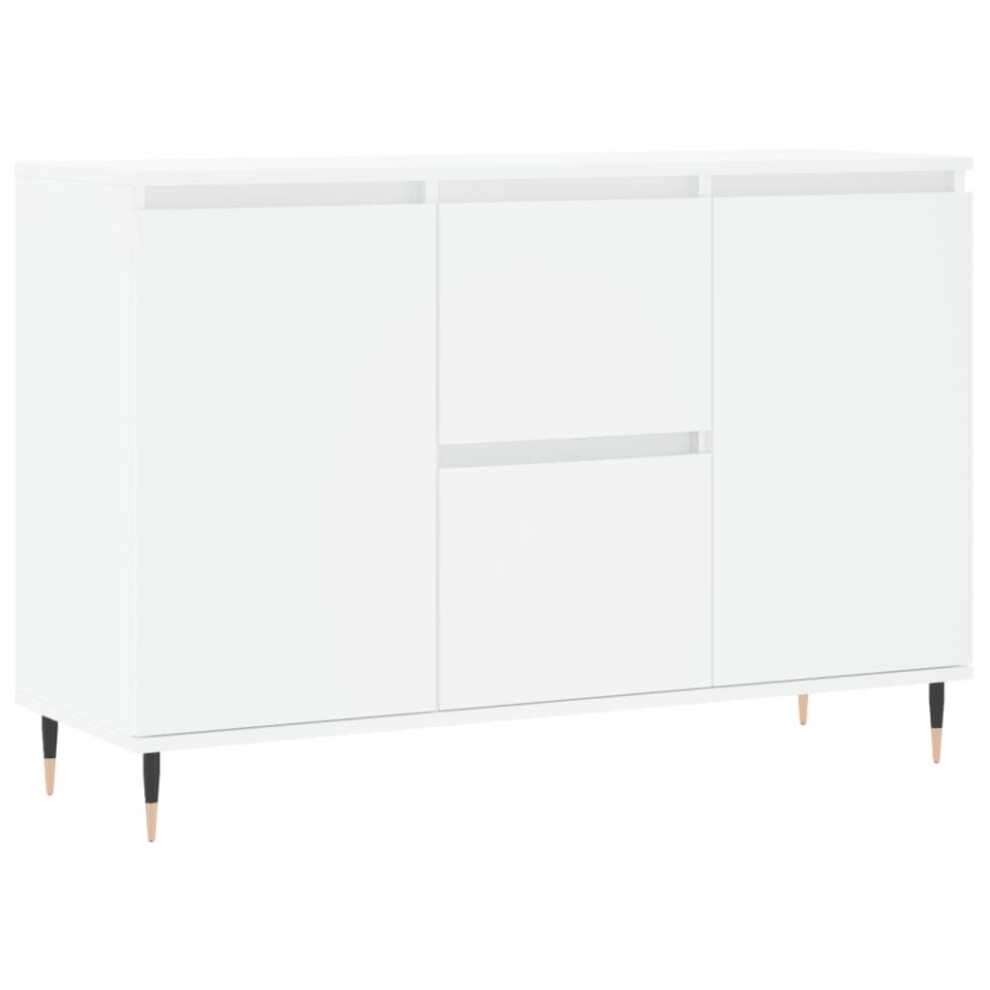 (white) vidaXL Sideboard Storage Cabinet Cupboard Side Cabinet White Engineered Wood