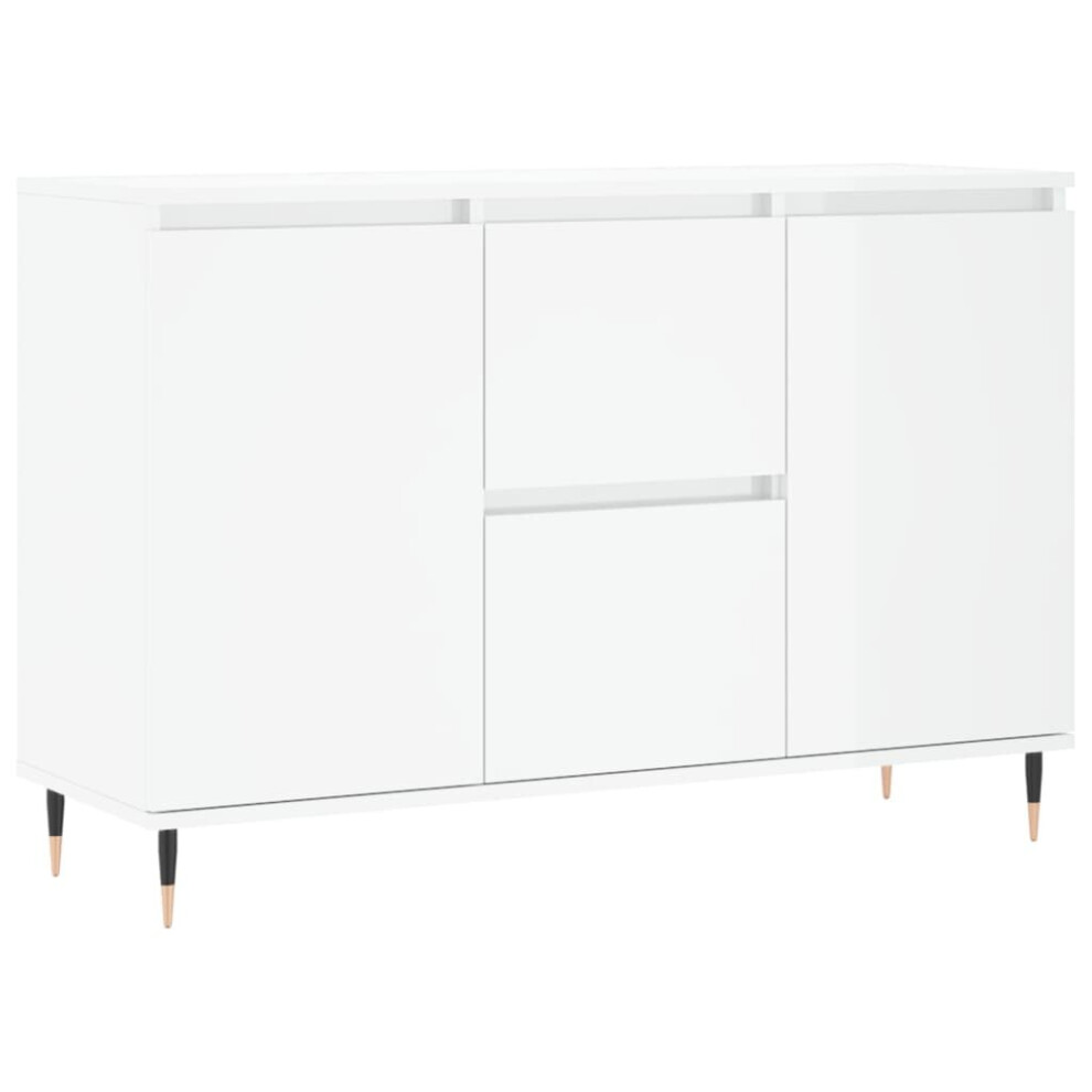 (high gloss white) vidaXL Sideboard Storage Cabinet Cupboard Side Cabinet White Engineered Wood