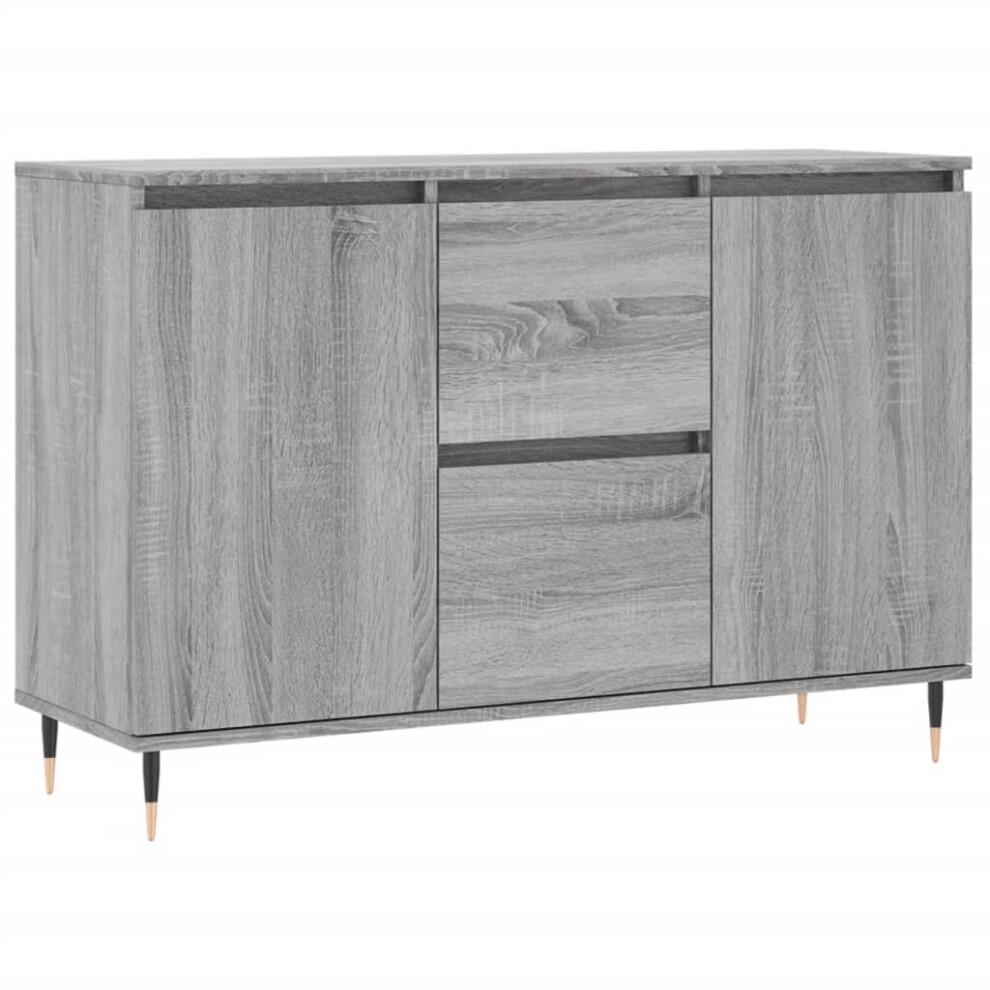 Vidaxl (Grey Sonoma) Sideboard Storage Cabinet Cupboard Side Cabinet White Engineered Wood