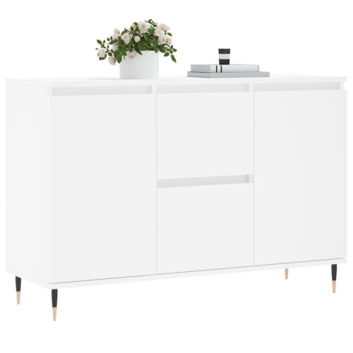 VidaXL (white) vidaXL Sideboard Storage Cabinet Cupboard Side Cabinet White Engineered Wood 2