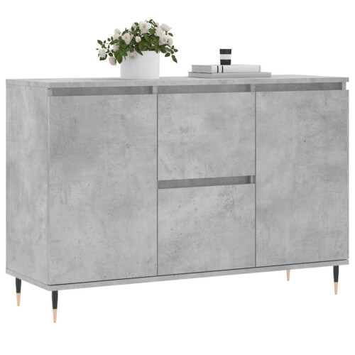 VidaXL (concrete grey) vidaXL Sideboard Storage Cabinet Cupboard Side Cabinet White Engineered Wood 2