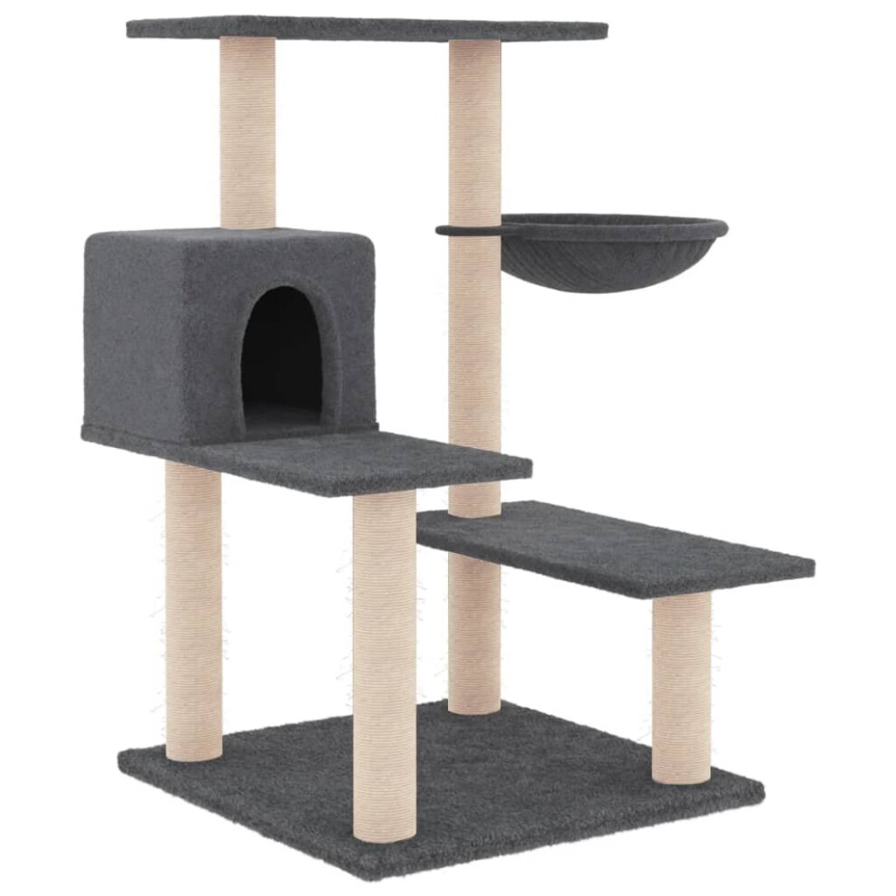 (dark grey) vidaXL Cat Tree Cat Tower with Sisal Scratching Posts Cat Activity Centre