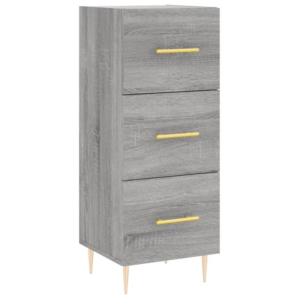 (grey sonoma) vidaXL Sideboard Storage Cabinet Cupboard Side Cabinet White Engineered Wood