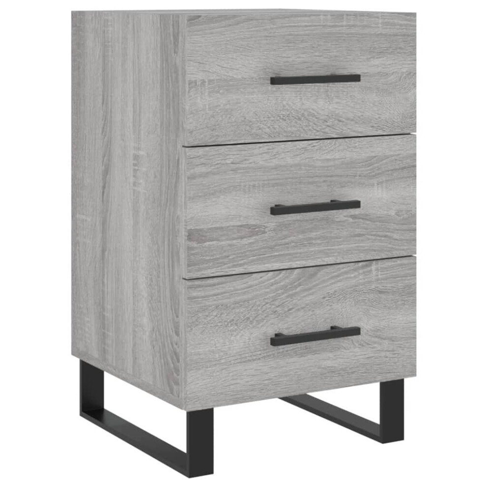 Vidaxl (Grey Sonoma) Bedside Cabinet Bedside Table Nightstand Bedstand White Engineered Wood