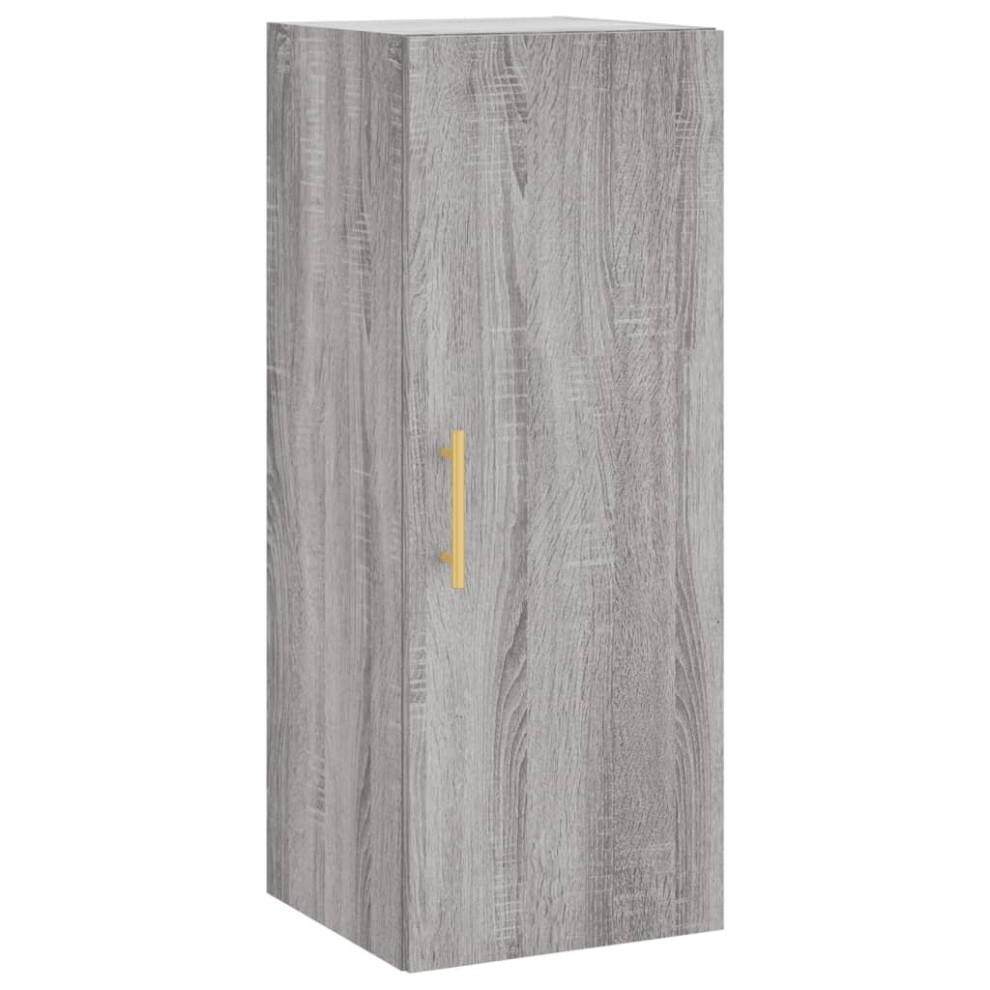 (grey sonoma) vidaXL Wall Mounted Cabinet Storage Cabinet Side Cabinet Black Engineered Wood