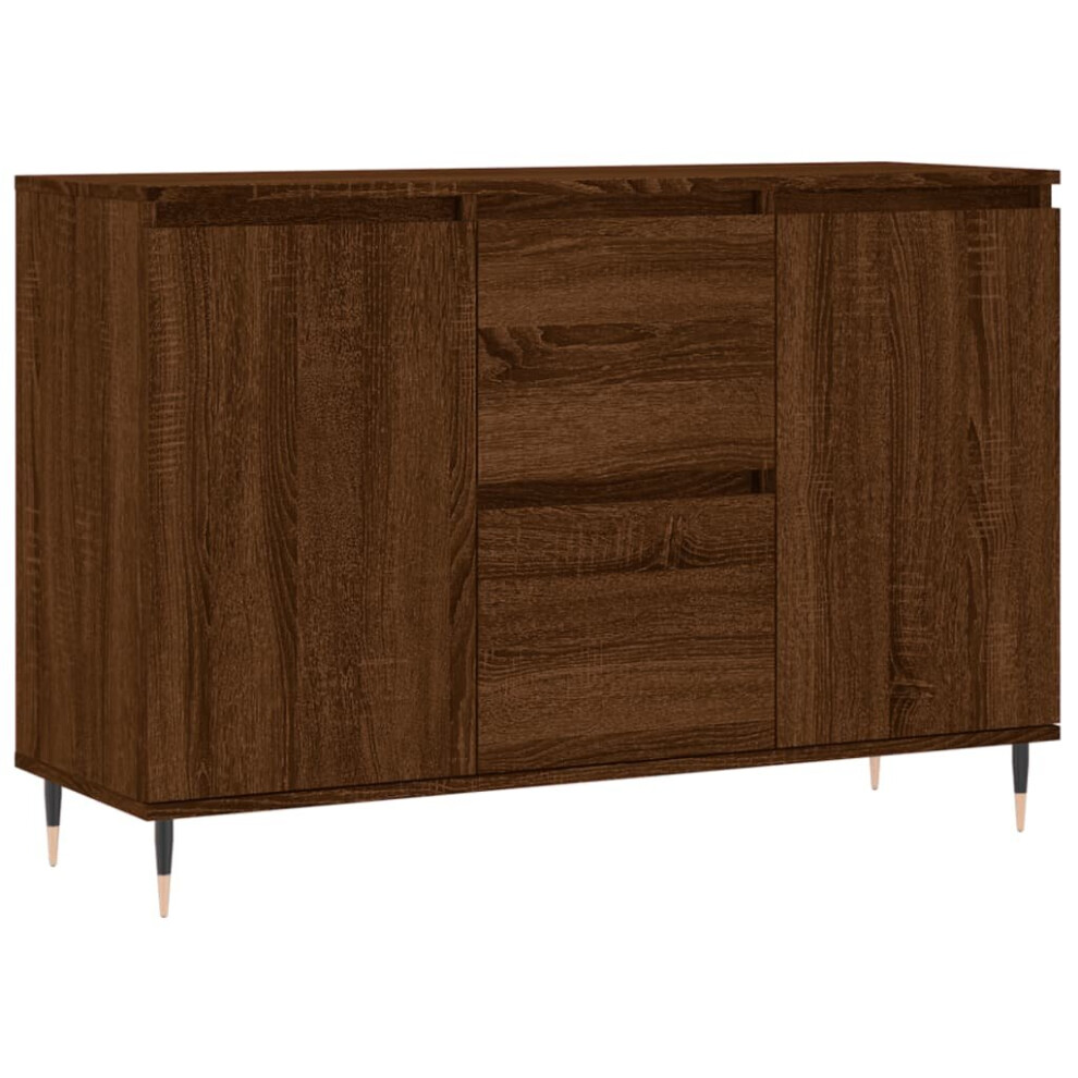 (brown oak) vidaXL Sideboard Storage Cabinet Cupboard Side Cabinet White Engineered Wood