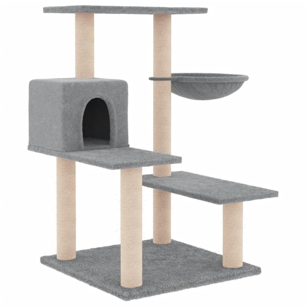 (light grey) vidaXL Cat Tree Cat Tower with Sisal Scratching Posts Cat Cando Dark Grey