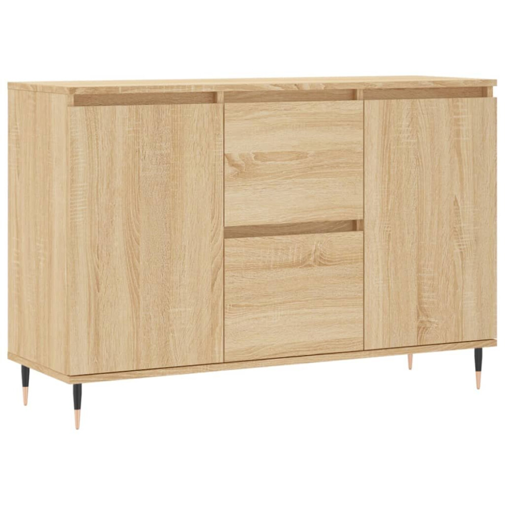 Vidaxl (Sonoma Oak) Sideboard Storage Cabinet Cupboard Side Cabinet White Engineered Wood
