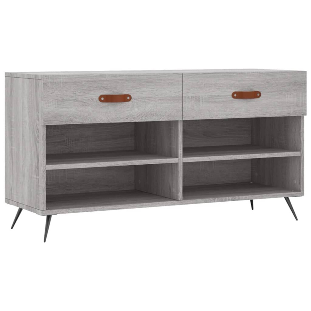 (grey sonoma) vidaXL Shoe Bench Shoe Cupboard Shoe Storage Shoe Rack Black Engineered Wood