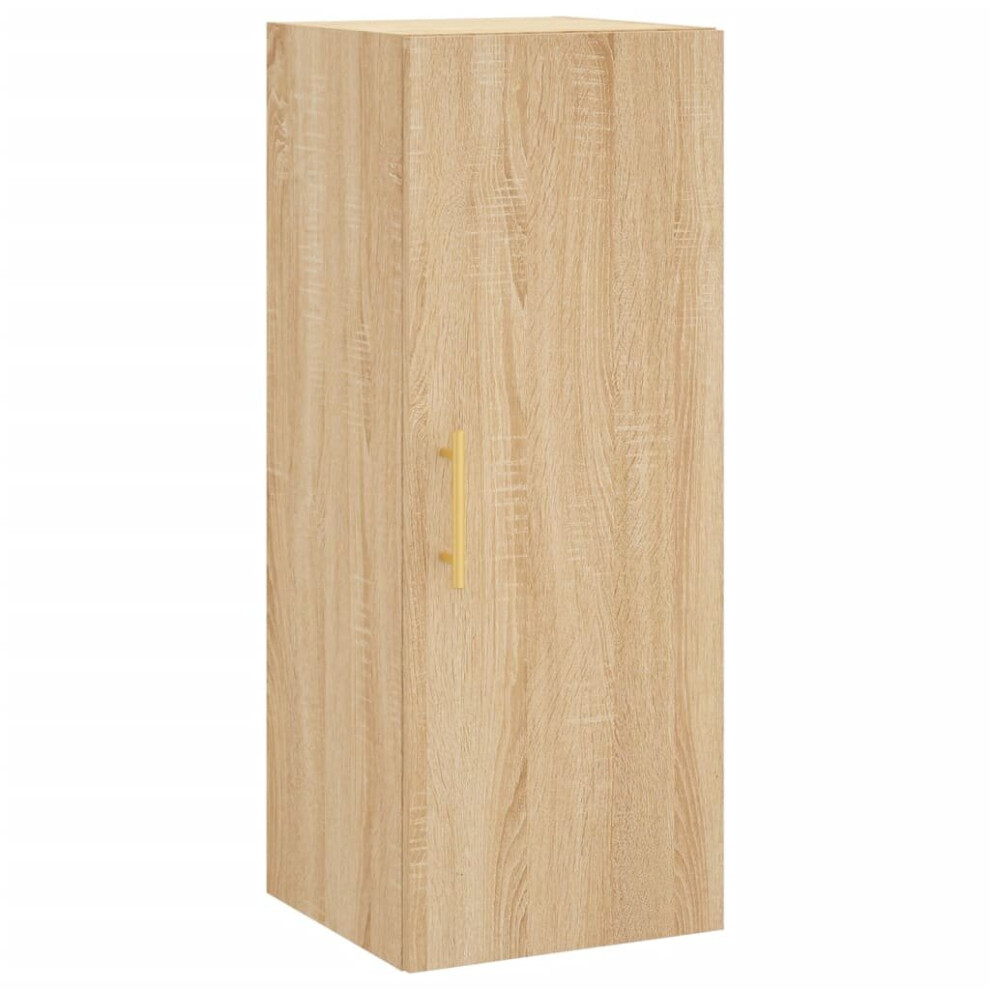 Vidaxl (Sonoma Oak) Wall Mounted Cabinet Storage Cabinet Side Cabinet Black Engineered Wood Not,Specified