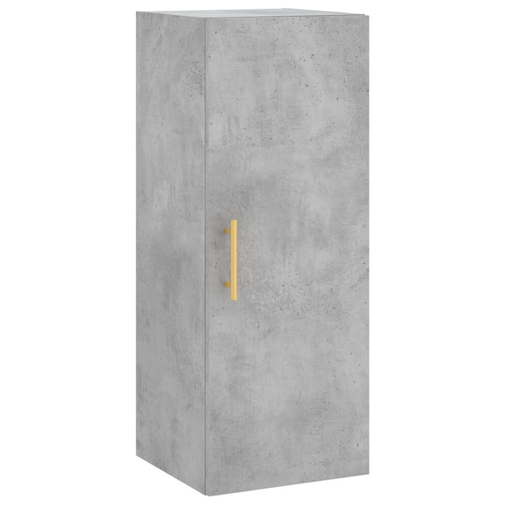 Vidaxl (Concrete Grey) Wall Mounted Cabinet Storage Cabinet Side Cabinet Black Engineered Wood