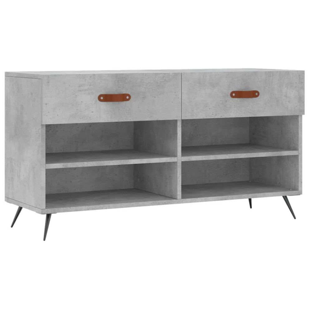 (concrete grey) vidaXL Shoe Bench Shoe Shelf Hallway Shoe Storage Cabinet Engineered Wood