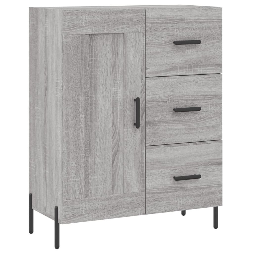 (grey sonoma) vidaXL Sideboard Storage Cabinet Cupboard Side Cabinet Brown Oak Engineered Wood