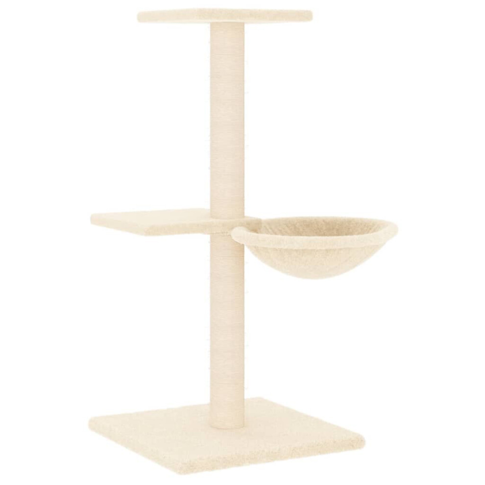 (cream) vidaXL Cat Tree with Sisal Scratching Posts Cat Scratch Tower Climber Dark Grey