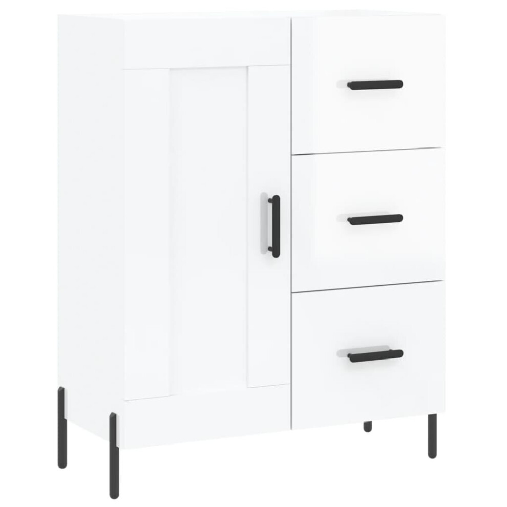 (high gloss white) vidaXL Sideboard Storage Cabinet Cupboard Side Cabinet Brown Oak Engineered Wood