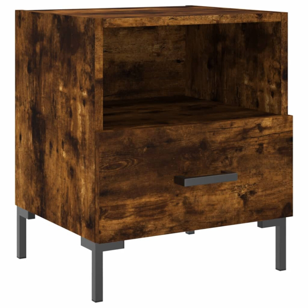 (smoked oak, 1 pcs) vidaXL Bedside Cabinet Bed Table Nightstand Side Table White Engineered Wood