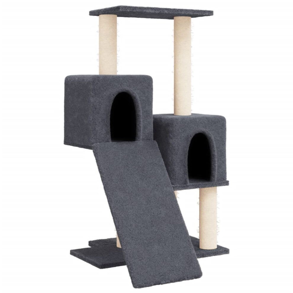 (dark grey) vidaXL Cat Tree With Sisal Scratching Posts Cat Scratch Tower Climber Dark Grey